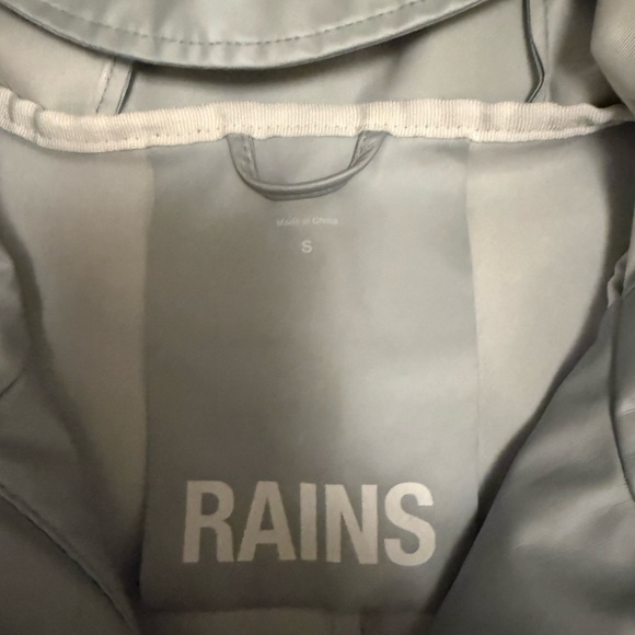 Rains Waterproof Hooded Rain Jacket Gray Lightweight Minimalist - Picture 3 of 6